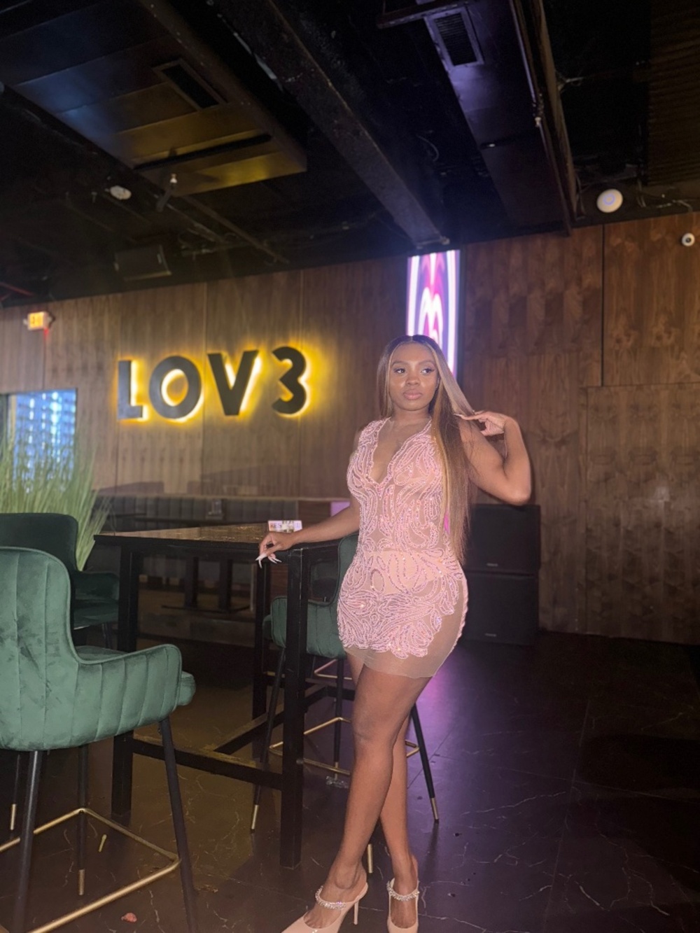 luxuary Bedazzled Pink Dress